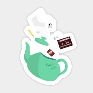 Jim and Pam teapot Sticker